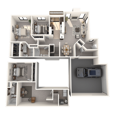 3 bedroom apartments in Novi, MI | Floor plan at River Oaks West Apartments in Novi, MI 48375